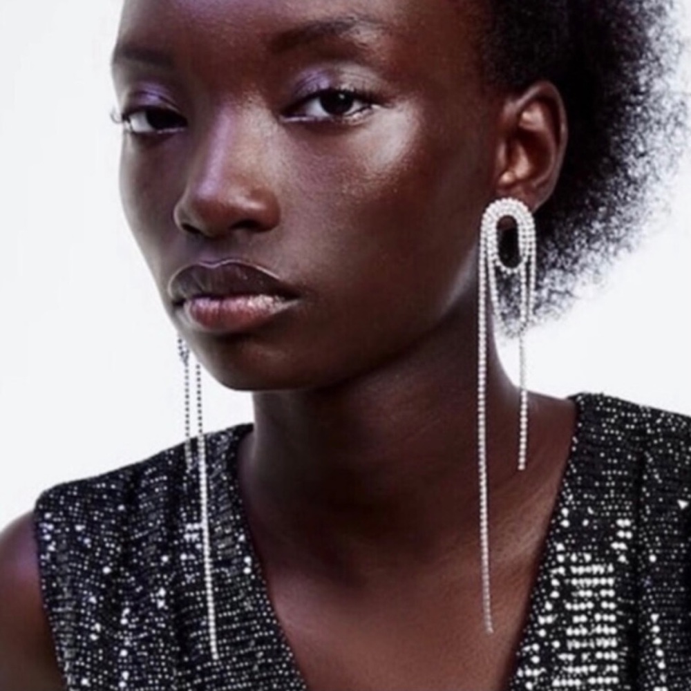 Zara Rhinestone Drop Earrings